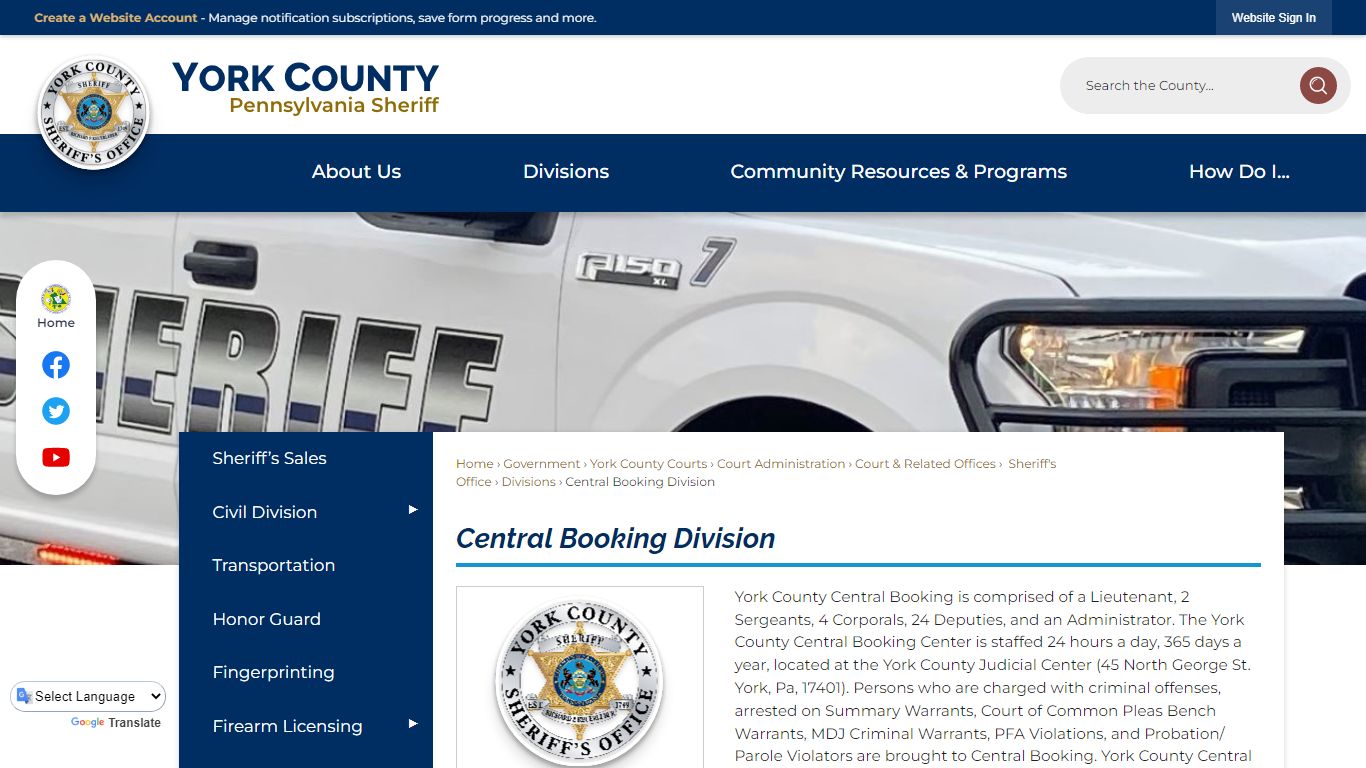 Central Booking Division | York County, PA